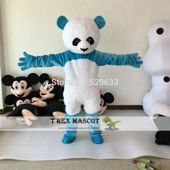 Blue Panda Mascot Costume Animal Funny Bear Mascot Cosplay Costume