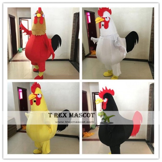 Turkey Parade Rooster Mascot Black & White Costume