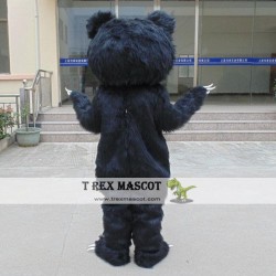 Long Fur Black Bear Mascot Costume