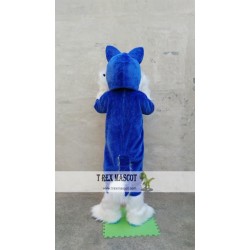 Husky Mascot Costume Deluxe Long Fur Blue