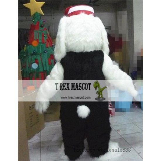 Long Fur white Dog Mascot Costume