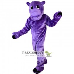 Purple Hippo Mascot Costume Adult