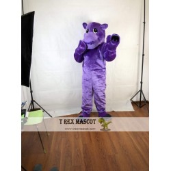 Purple Hippo Mascot Costume Adult