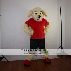 Sport Beige Dog Mascot Costume Adult