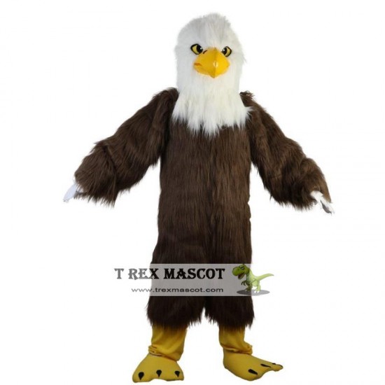 White Head Brown Eagle Mascot Costume Adult