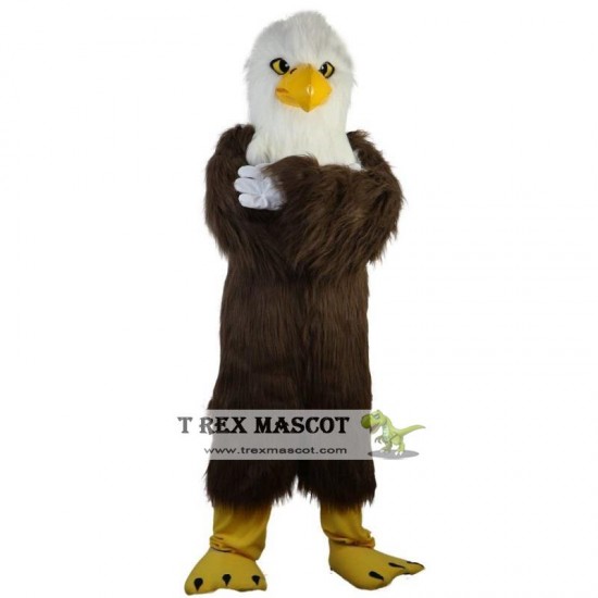 White Head Brown Eagle Mascot Costume Adult