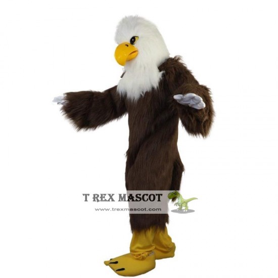 White Head Brown Eagle Mascot Costume Adult