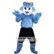 Blue Wolf Mascot Costume Adult