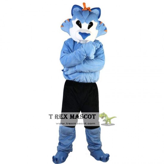 Blue Wolf Mascot Costume Adult