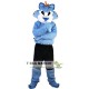 Blue Wolf Mascot Costume Adult