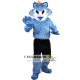 Blue Wolf Mascot Costume Adult