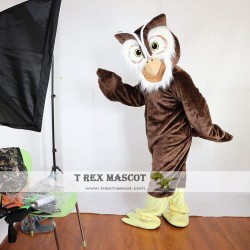 Brown Owl Mascot Costume Adult