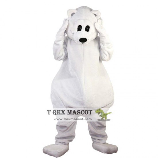 White Polar Bear Mascot Costume Adult