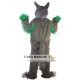 Long Hair Green Wolf Mascot Costume Adult