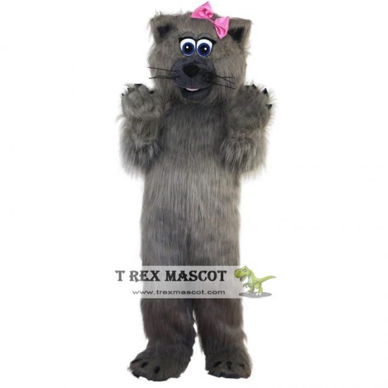 Grey Cat Mascot Costume Adult