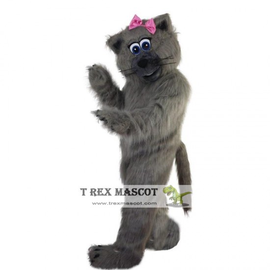 Grey Cat Mascot Costume Adult