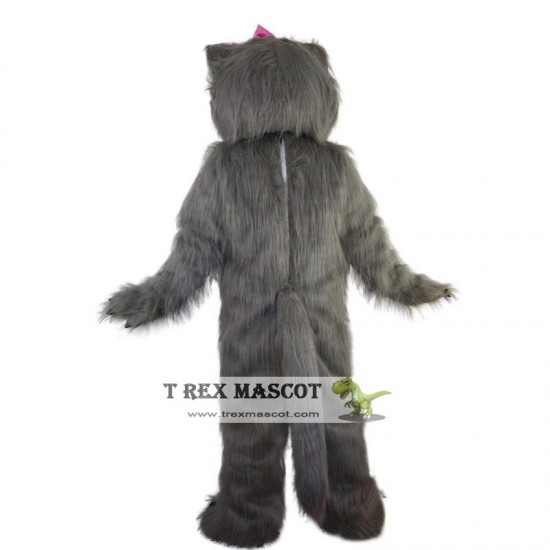 Grey Cat Mascot Costume Adult