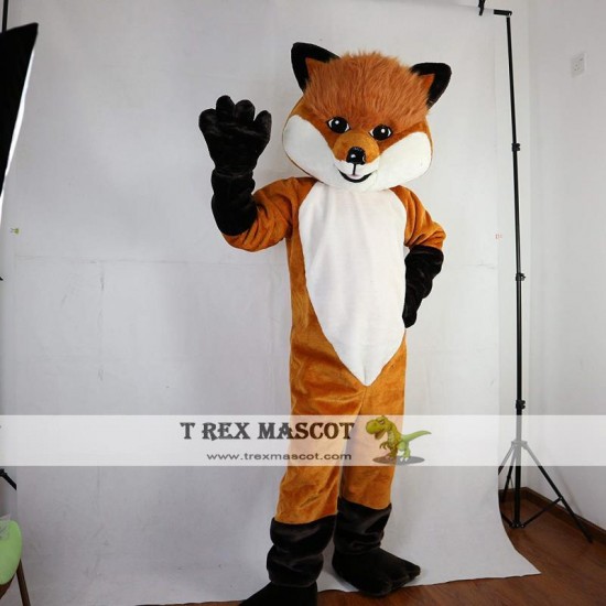 Brown Hairy Fox Mascot Costume Adult