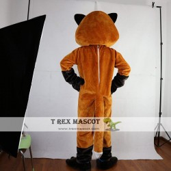 Brown Hairy Fox Mascot Costume Adult