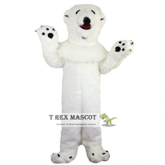 White Polar Bear Mascot Costume Adult