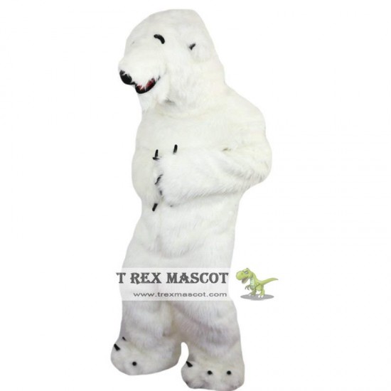 White Polar Bear Mascot Costume Adult