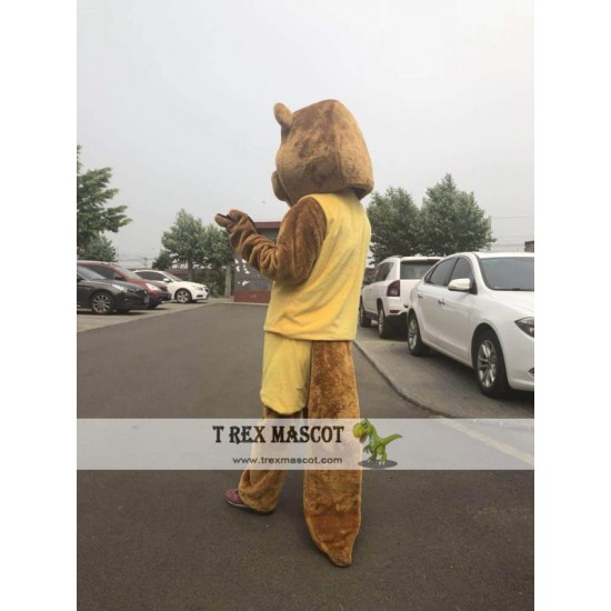 Sport Yellow Brown Beaver Mole Mascot Costume Adult