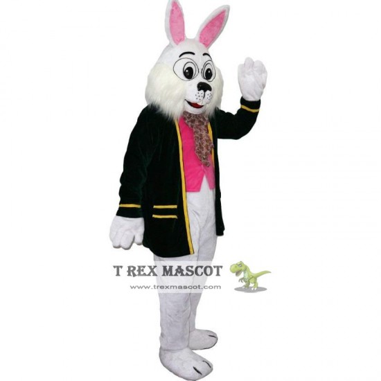 Mr. White Bunny Rabbit Mascot Costume Adult