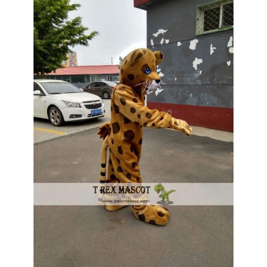 Yellow Brown Leopard Mascot Costume Adult