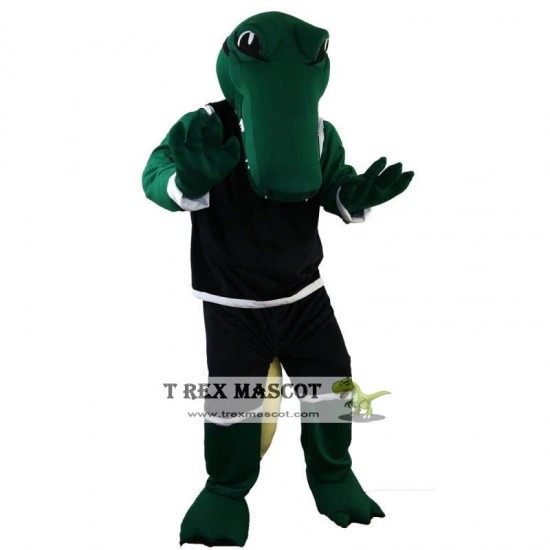 Sport Green Crocodile Mascot Costume Adult