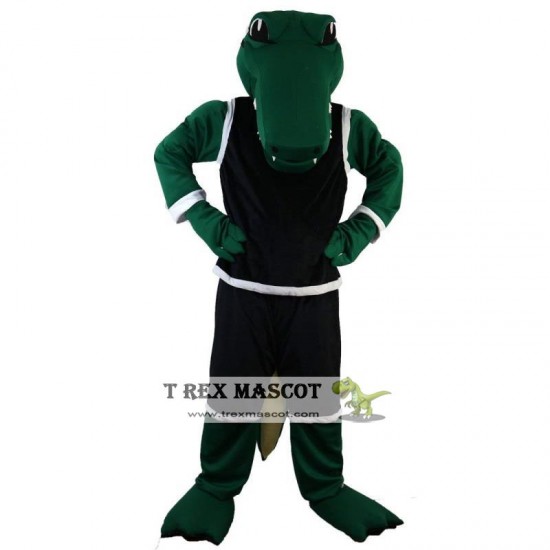 Sport Green Crocodile Mascot Costume Adult