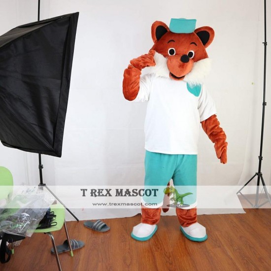 Sport Brown Fox Mascot Costume Adult