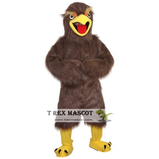 Brown Eagle Mascot Costume Adult