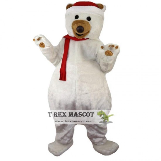 Christmas Polar Bear Mascot Costume Adult