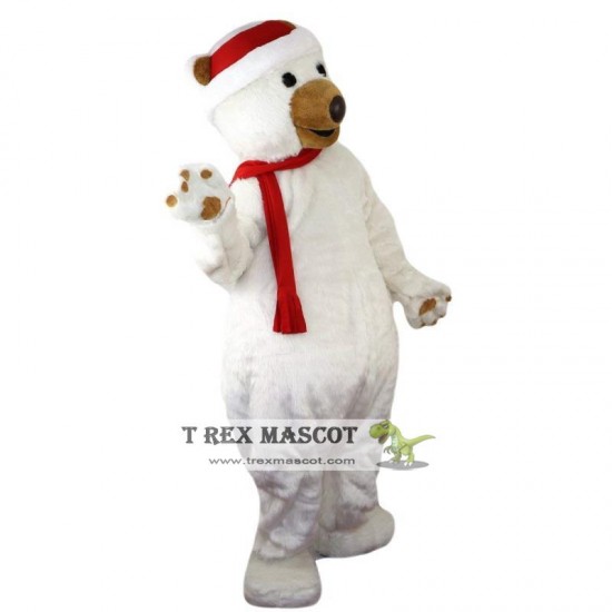 Christmas Polar Bear Mascot Costume Adult