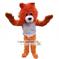 Orange Lion Mascot Costume Adult