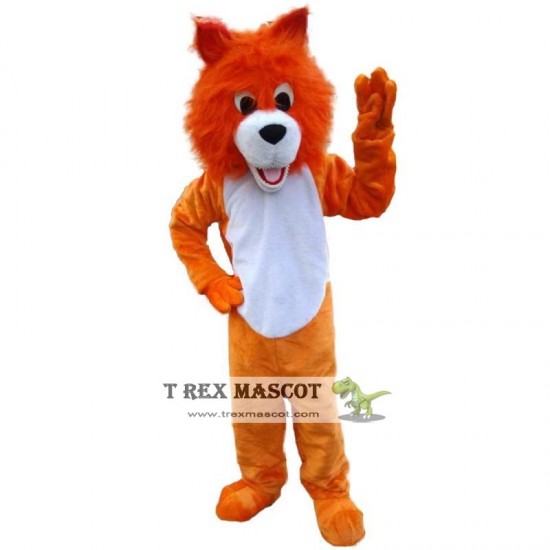 Orange Lion Mascot Costume Adult