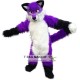 Long Hair Purple Wolf Mascot Costume Adult