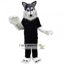 Police Gray Wolf Mascot Costume Adult