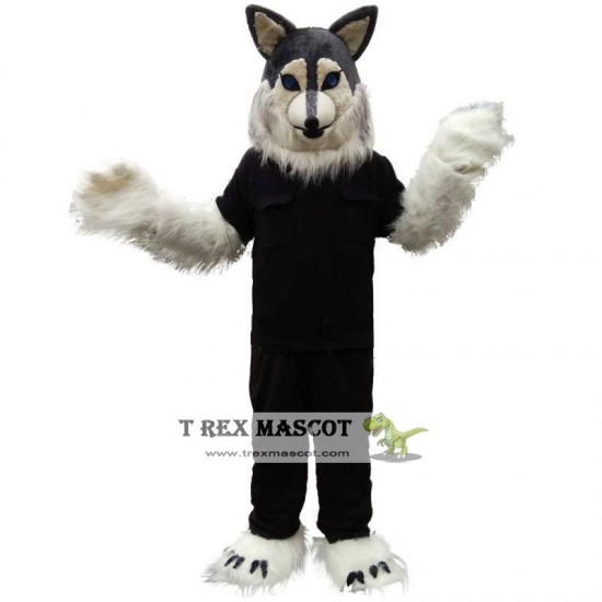 Police Gray Wolf Mascot Costume Adult