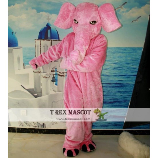 Pink Elephant Mascot Costume Adult