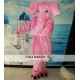 Pink Elephant Mascot Costume Adult