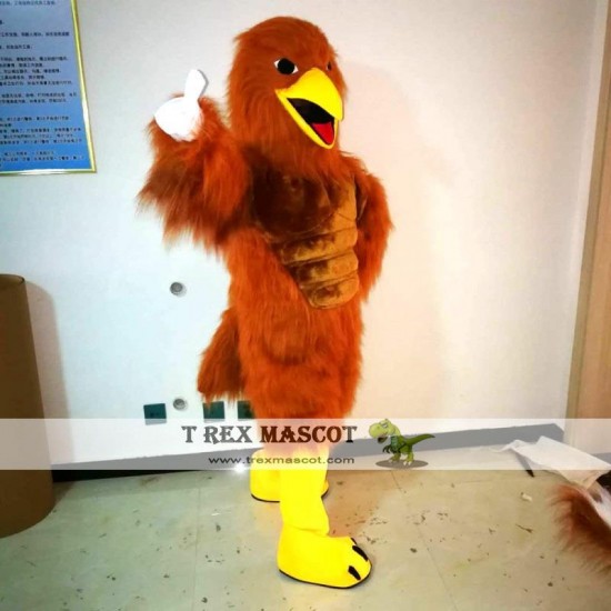 Red Brown Eagle Mascot Costume Adult