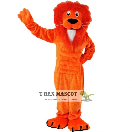 Orange Lion Mascot Costume