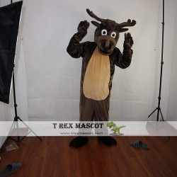 Dark Brown Elk Mascot Costume Adult