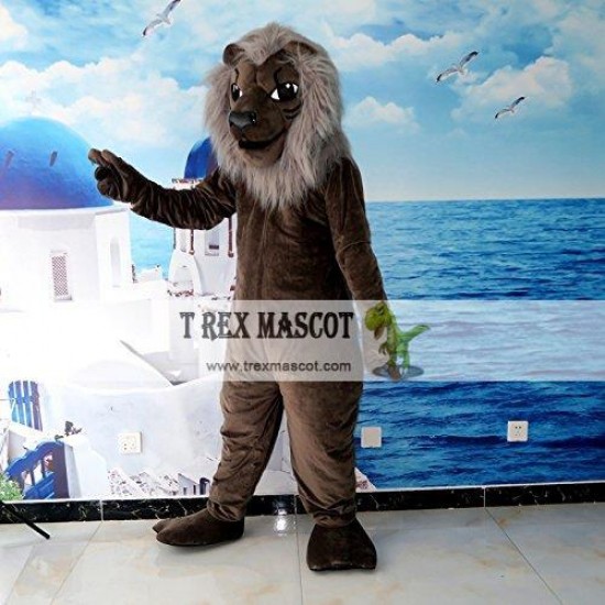 Grey Lion Mascot Costume