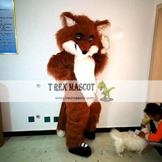 Long Hairy Fox Mascot Costume