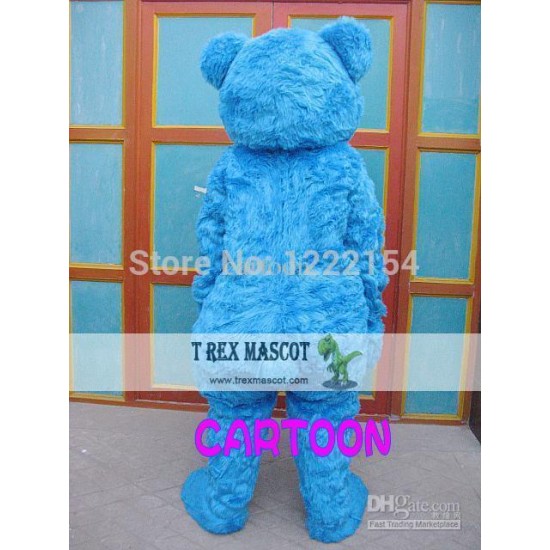 Adult Plush Blue Bear Mascot Costume