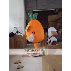 Wear Glasses Of Carrots Mascot Costume