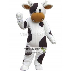 White & Black Milk Cow Mascot Costume