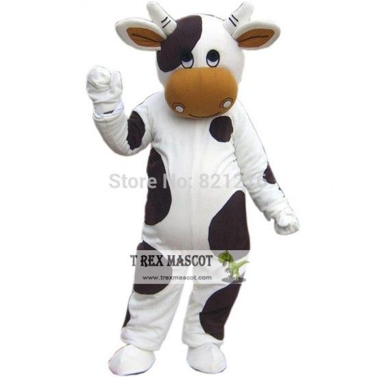 White & Black Milk Cow Mascot Costume